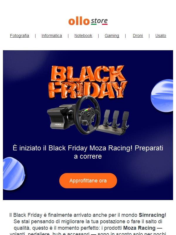 🏁 È iniziato il Black Friday Moza Racing! Preparati a correre