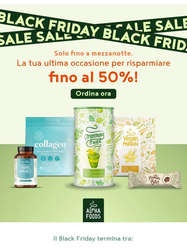 Risparmia fino al 50% fino a mezzanotte ⏱️