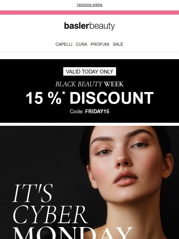 Speciale Cyber Monday: ultima occasione per ottenere uno sconto fino al 15 %