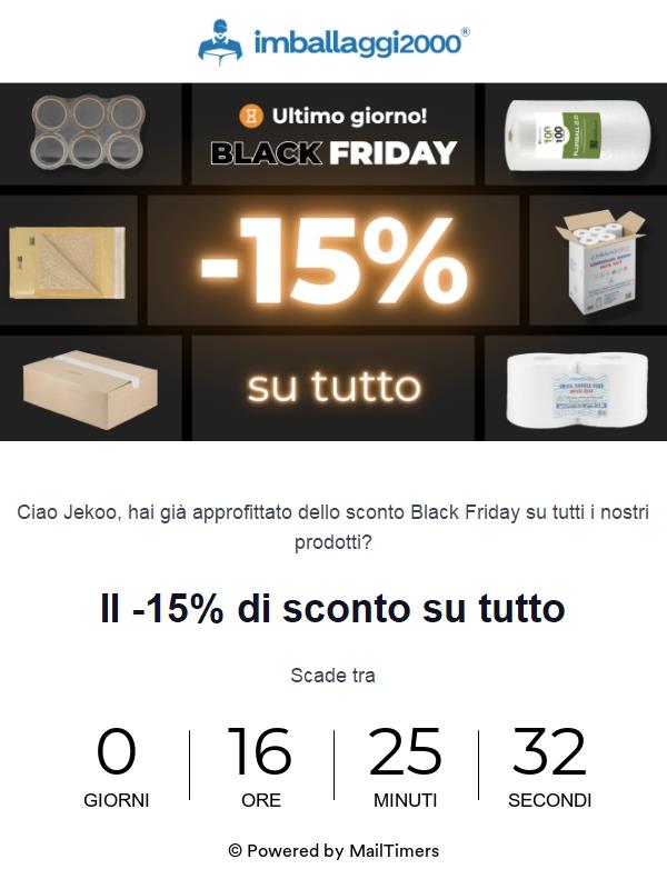 ⚫ Ultimo giorno di Black Friday