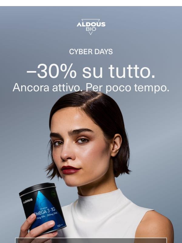 Il –30% non ha ancora fatto logout 💻 Cyber Days