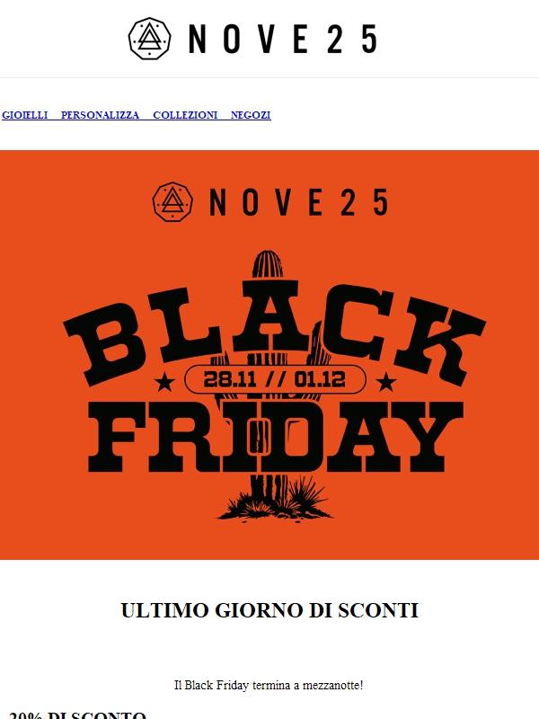 Il Black Friday termina a mezzanotte!