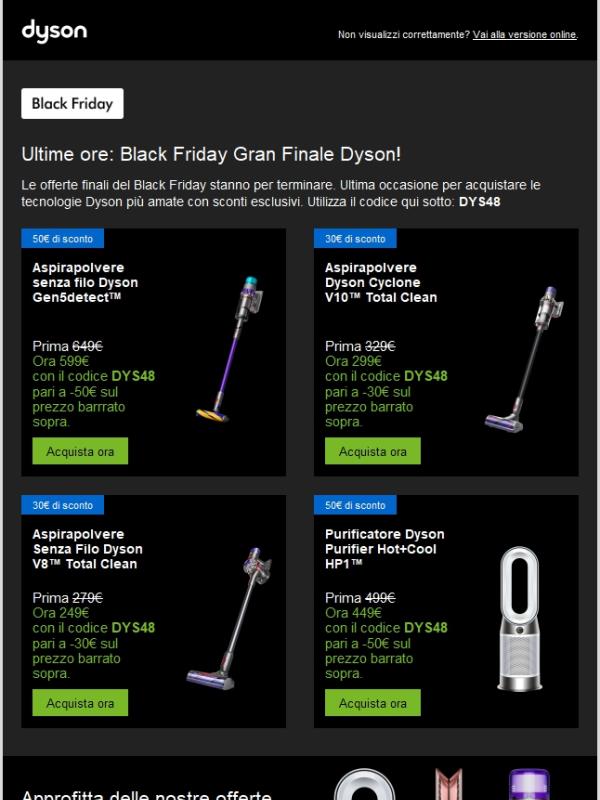 Ultime ore: Black Friday Gran Finale Dyson!