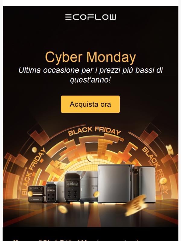 🚨 Cyber Monday è qui — Fino al 60% di sconto!
