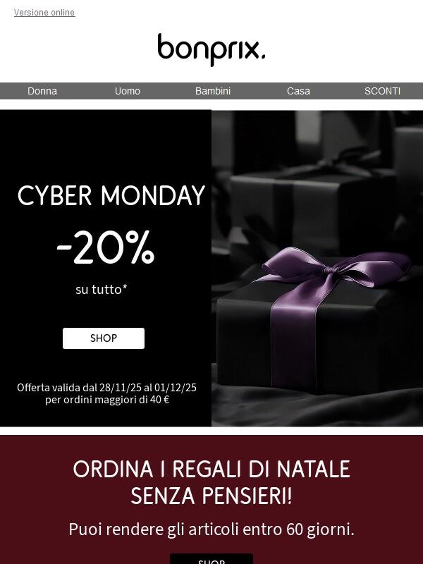 Scade oggi: 20% di sconto