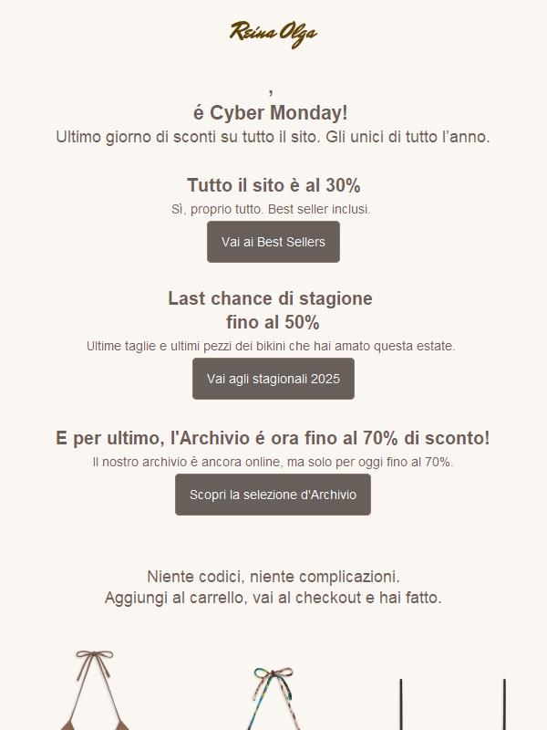 Cyber Monday: ultimo giorno con sconti fino al 70%!