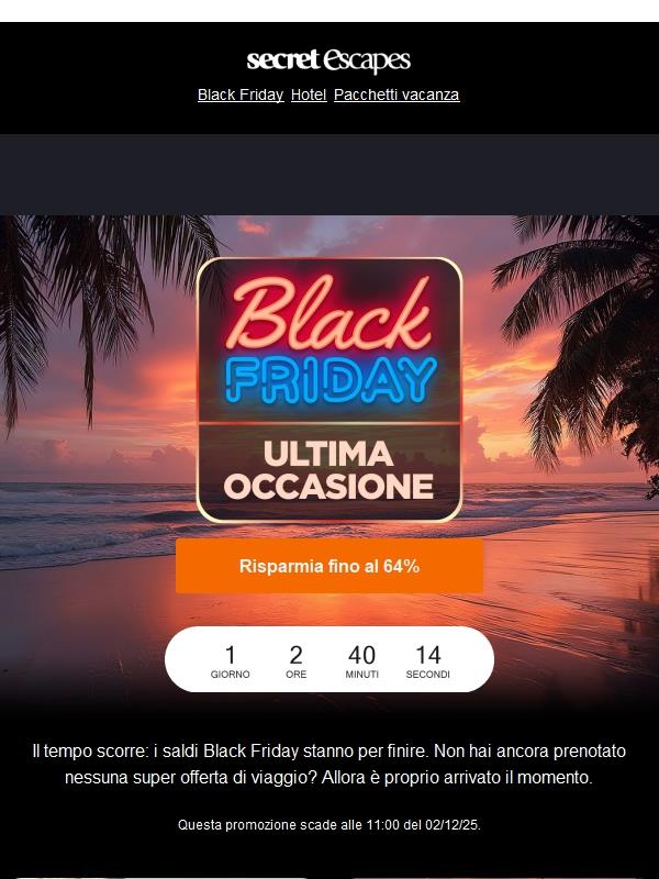 Il Black Friday finisce tra 24 ore