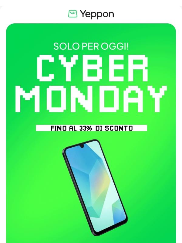 Cyber Monday: fino al 33% di sconto - Solo oggi ⚡