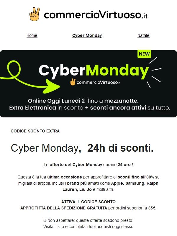 ⚠️ Cyber Monday : spedizione gratuita + Codice Sconto