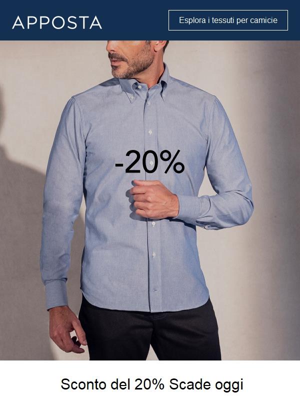 Scade oggi ‒ -20% su tutte le camicie personalizzate