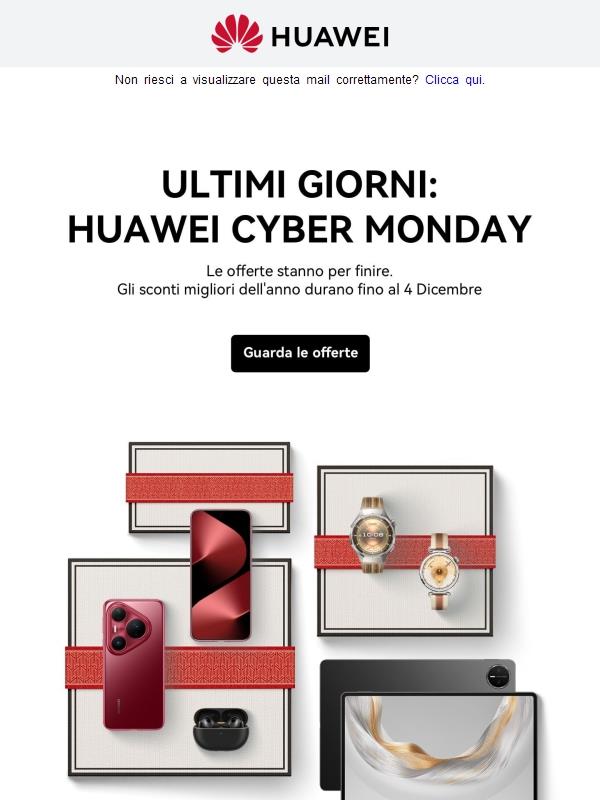 ⏰ Ultimi Giorni! HUAWEI Cyber Monday
