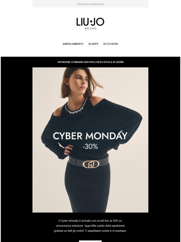 Cyber Monday -30% | Spedizione gratuita