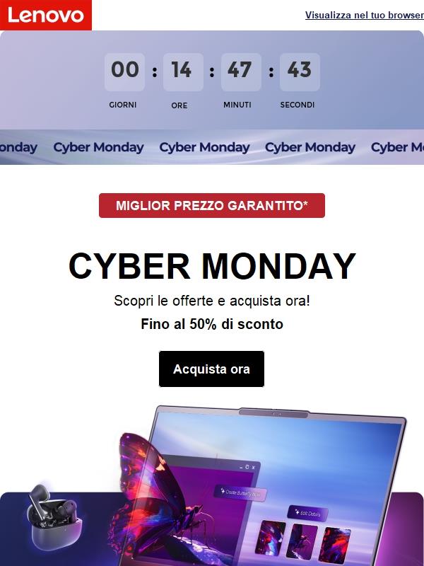 Scegli il tuo migliore compagno high-tech per Natale e risparmia con la promo CYBER MONDAY.