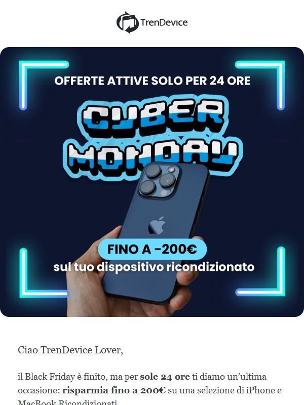 😱 Ultime ore Cyber Monday: i migliori Ricondizionati stanno finendo