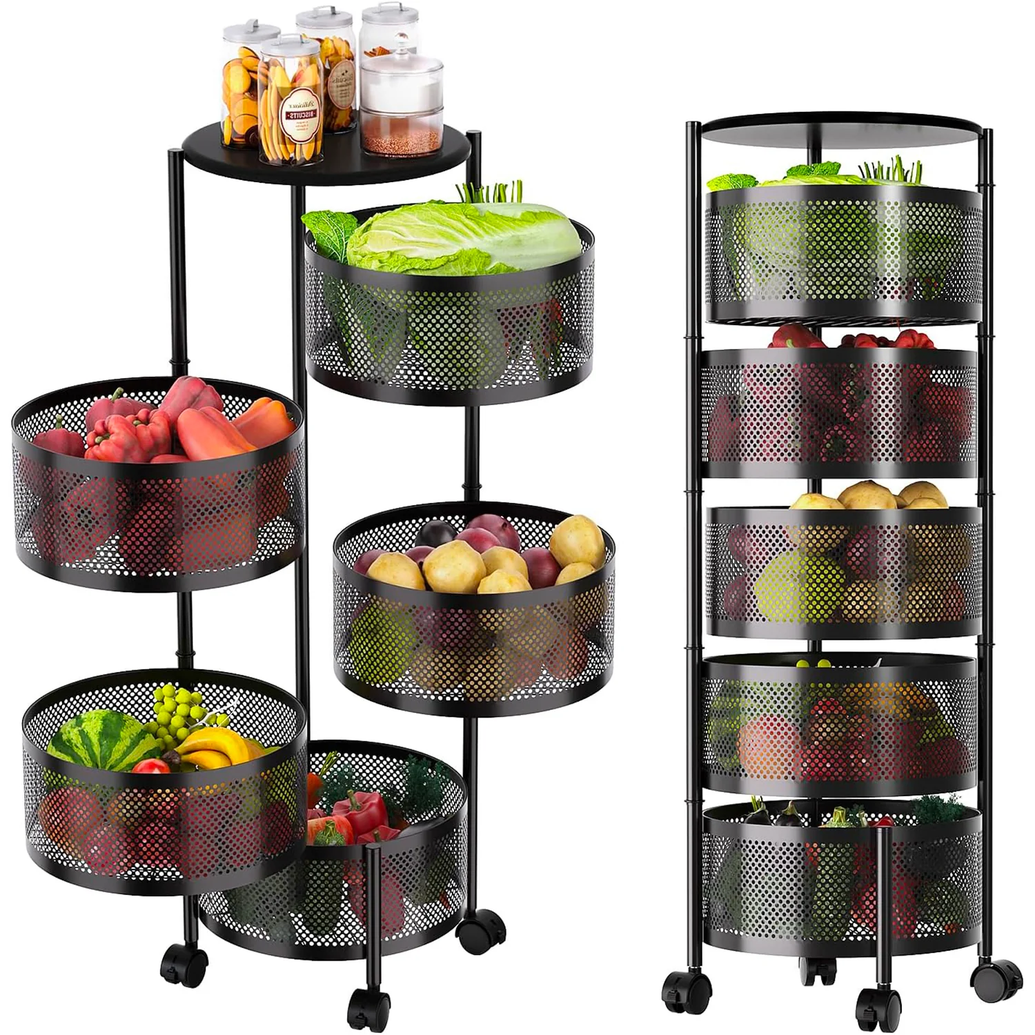 Image of Carrello Multiuso Richiudibile con 3/4/5 Cestelli