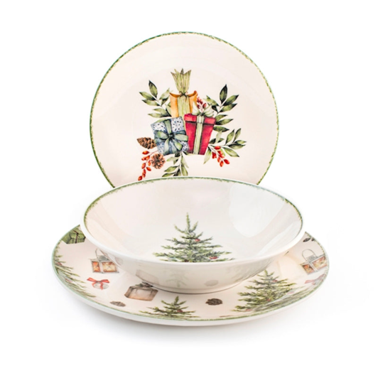Christmas Carol Stoneware Dinnerware Set - Set 18 Pieces