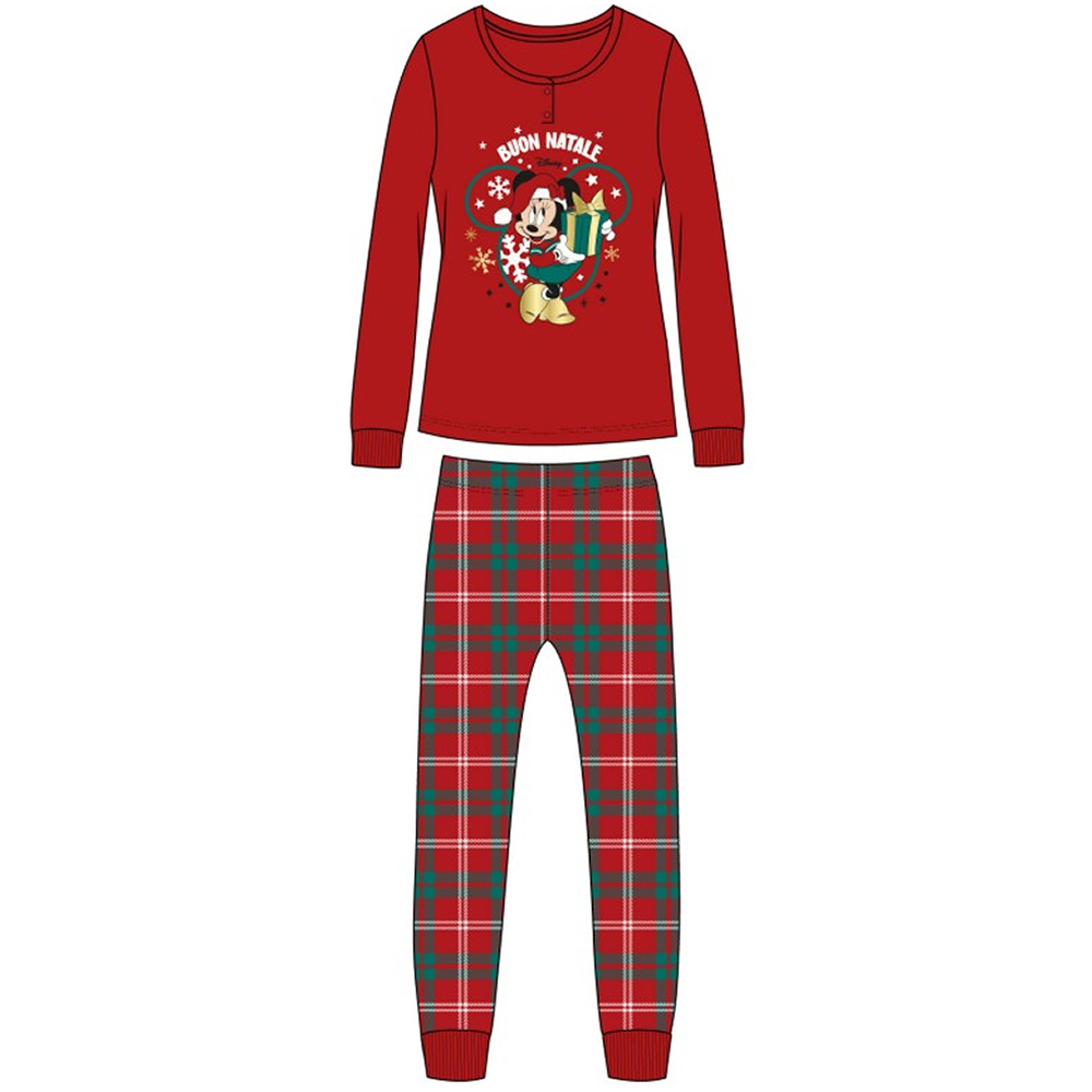 Image of PIGIAMA DONNA DISNEY FAMILY NATALE 2684 CALDO COTONE SABOR