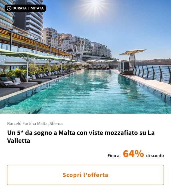 Un 5* da sogno a Malta con viste mozzafiato su La Valletta
