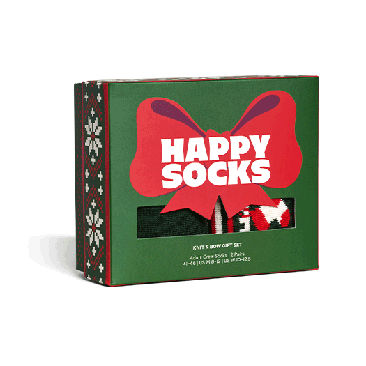 2-Pack Knit And Bow Socks Gift Set
