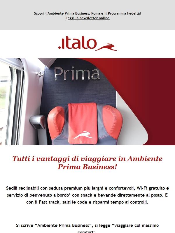 Ambiente Prima Business di Italo: extra comfort e servizio premium!