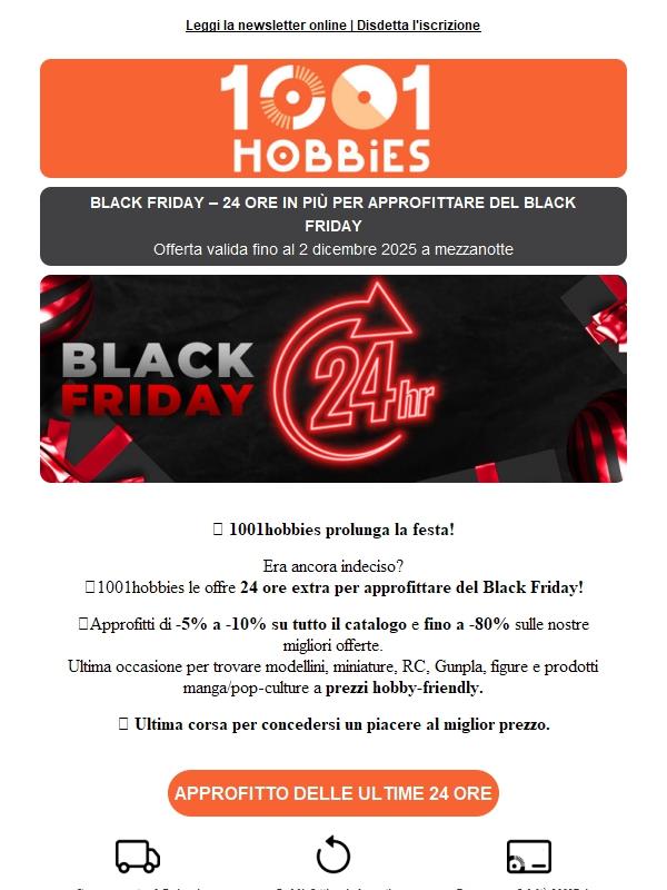 ⏰BLACK FRIDAY | +24h per approfittarne!