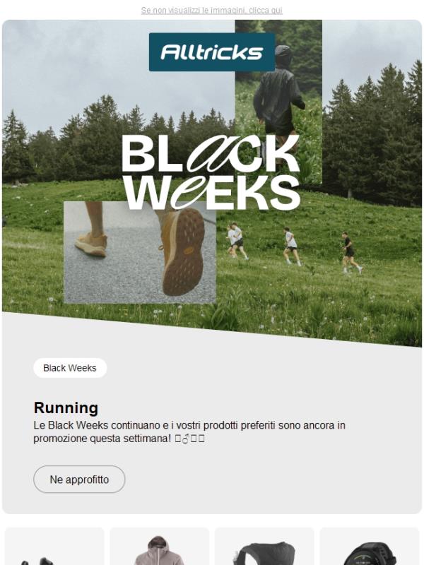 Black Weeks Running: fino al 50% di sconto sui tuoi articoli indispensabili🏃