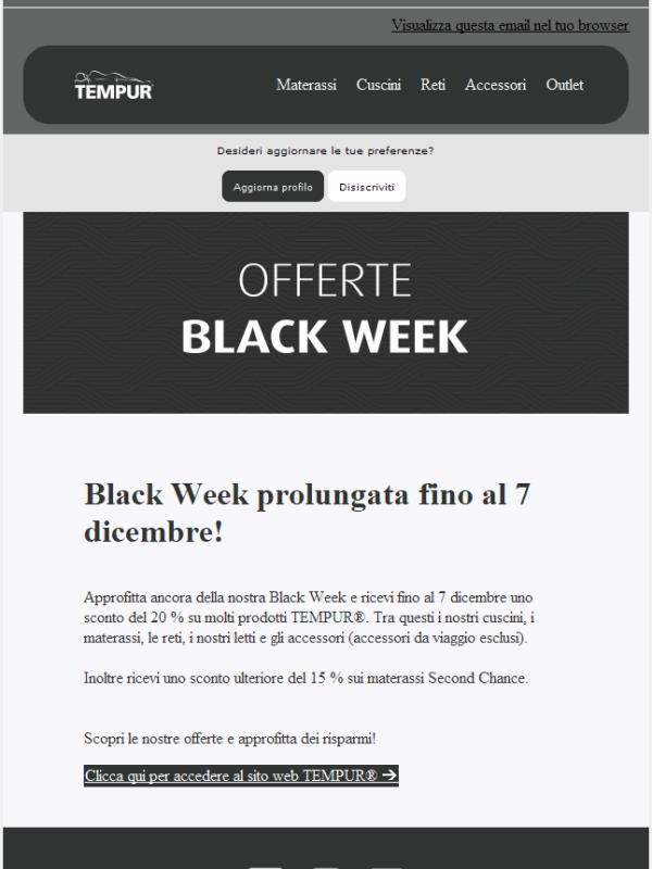 Risparmia alla grande con le nostre offerte della Black Week!