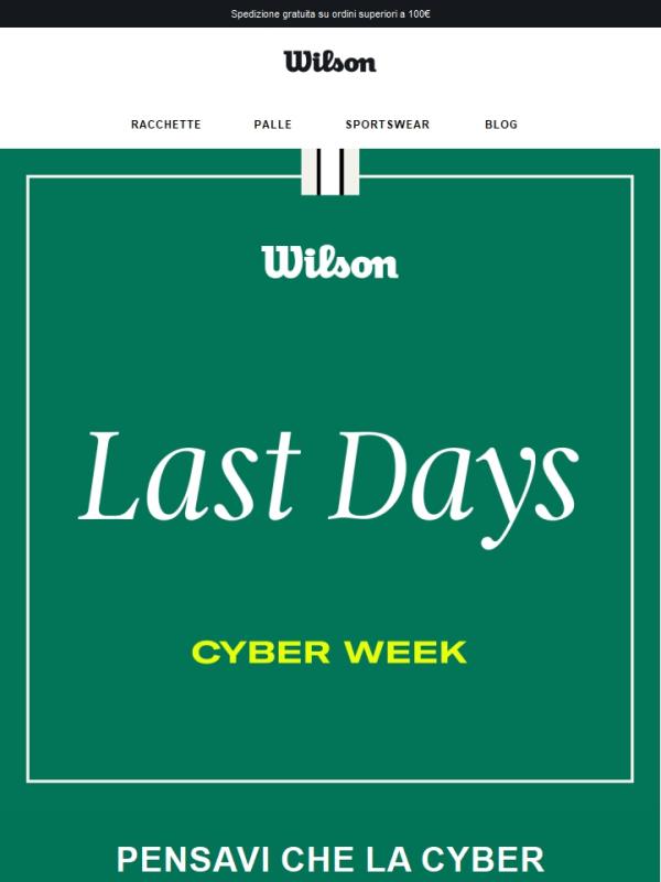 Abbiamo prolungato la Cyber Week!