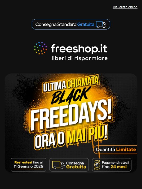 🖤⏰Ultime ore Black Friday: approfittane ora!