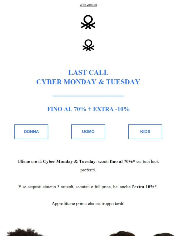 Cyber Monday & Tuesday: ultime ore fino al 70%!