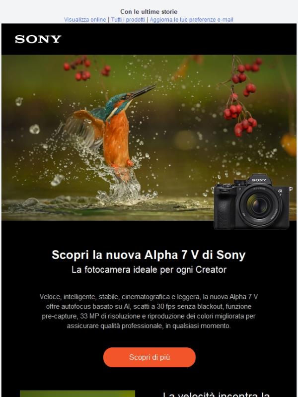 La nuova Alpha 7 V di Sony