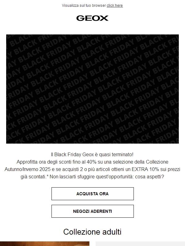 Ultima chiamata: fino al 40% + EXTRA 10% sui prezzi scontati ✨