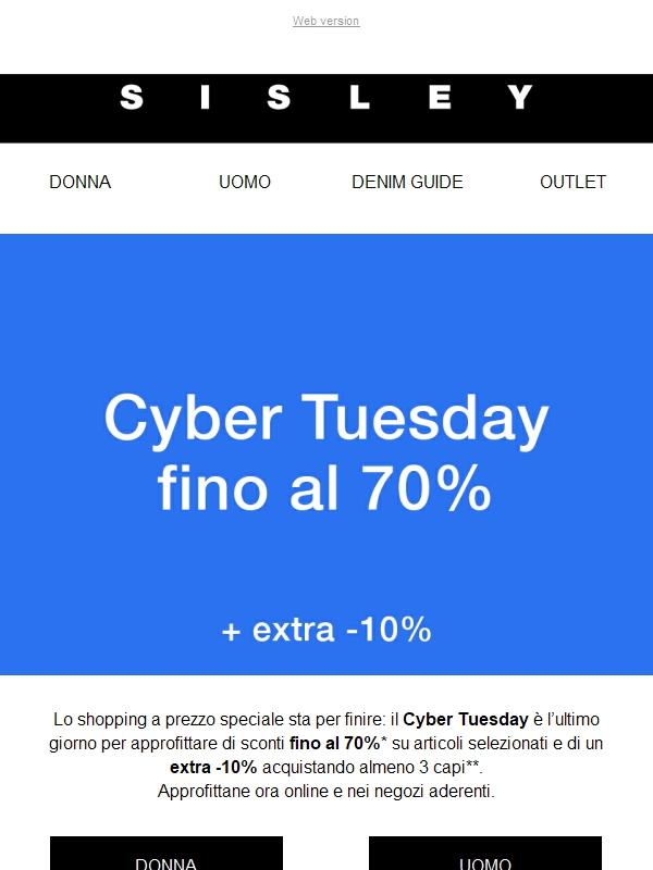 Cyber Tuesday | Ultimo giorno di sconti
