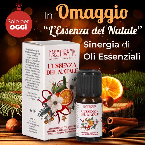 Oggi in Omaggio la Sinergia di Oli Essenziali "L'Essenza del Natale"