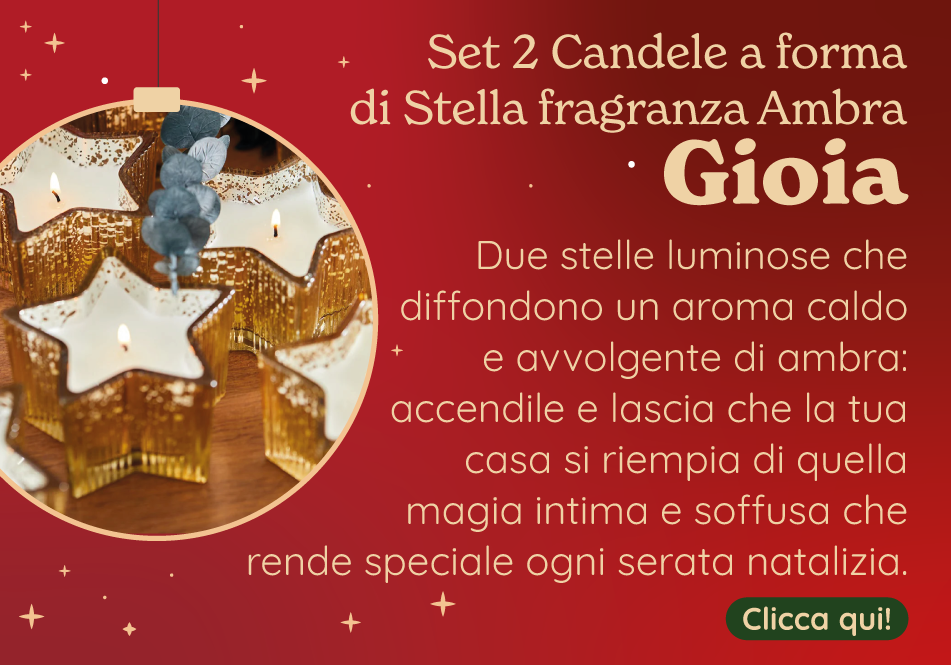 Set 2 Candele a Forma di Stella Fragranza Ambra - Gioia