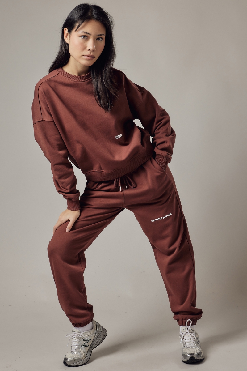 Set Felpa Girocollo + Joggers Loose Fit – Dusty Burnt