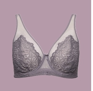 Reggiseno con ferretto, pizzo, spalline di mesh e coppa B-E