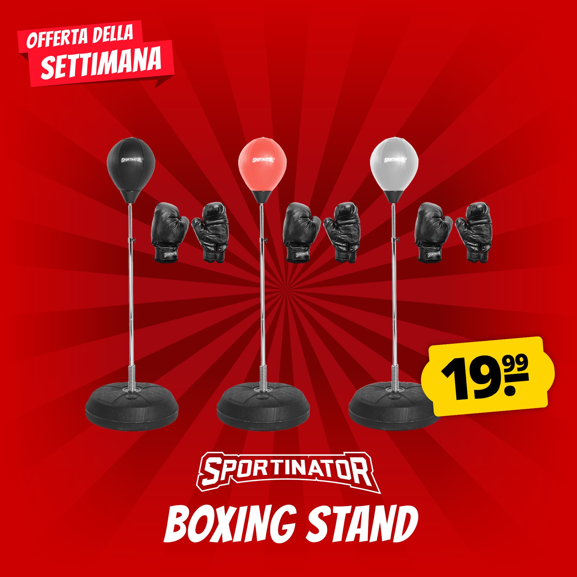 sportinator punchingall supporto da boxe per allenatore di boxe in piedi da boxe con pera da boxe e guantoni da boxe