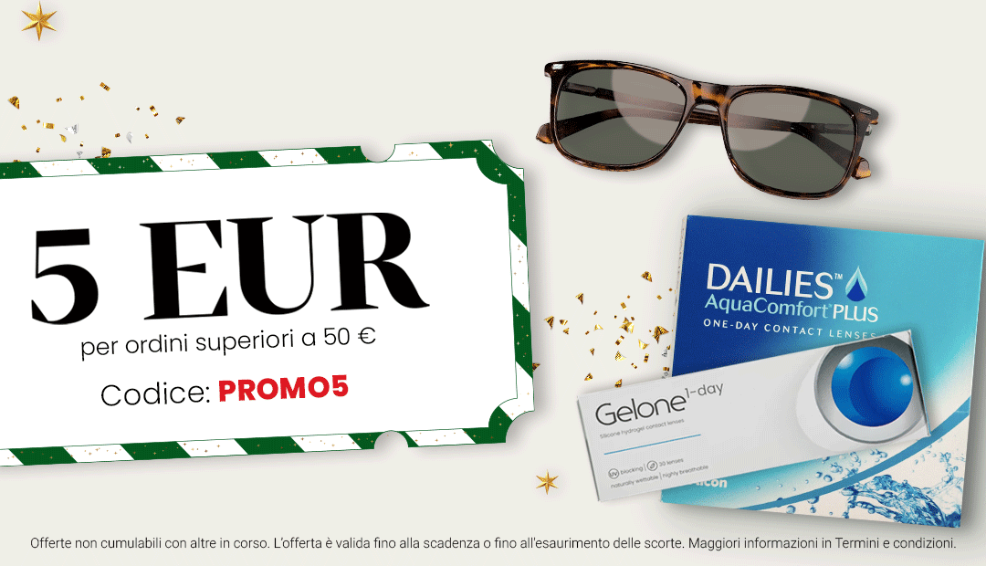 5€ di sconto per ordini superiori a 50€ - codice PROMO5