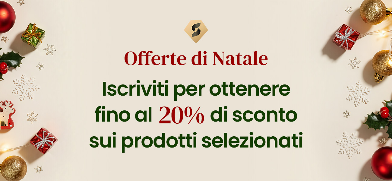 Offerte di Natale Iscriviti per ottenere fino al 20% di sconto sui prodotti selezionati