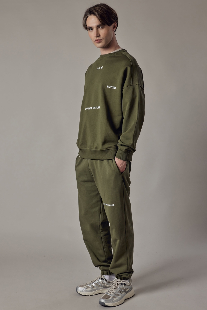 Set Felpa Girocollo + Joggers Loose Fit – Dusty Sage