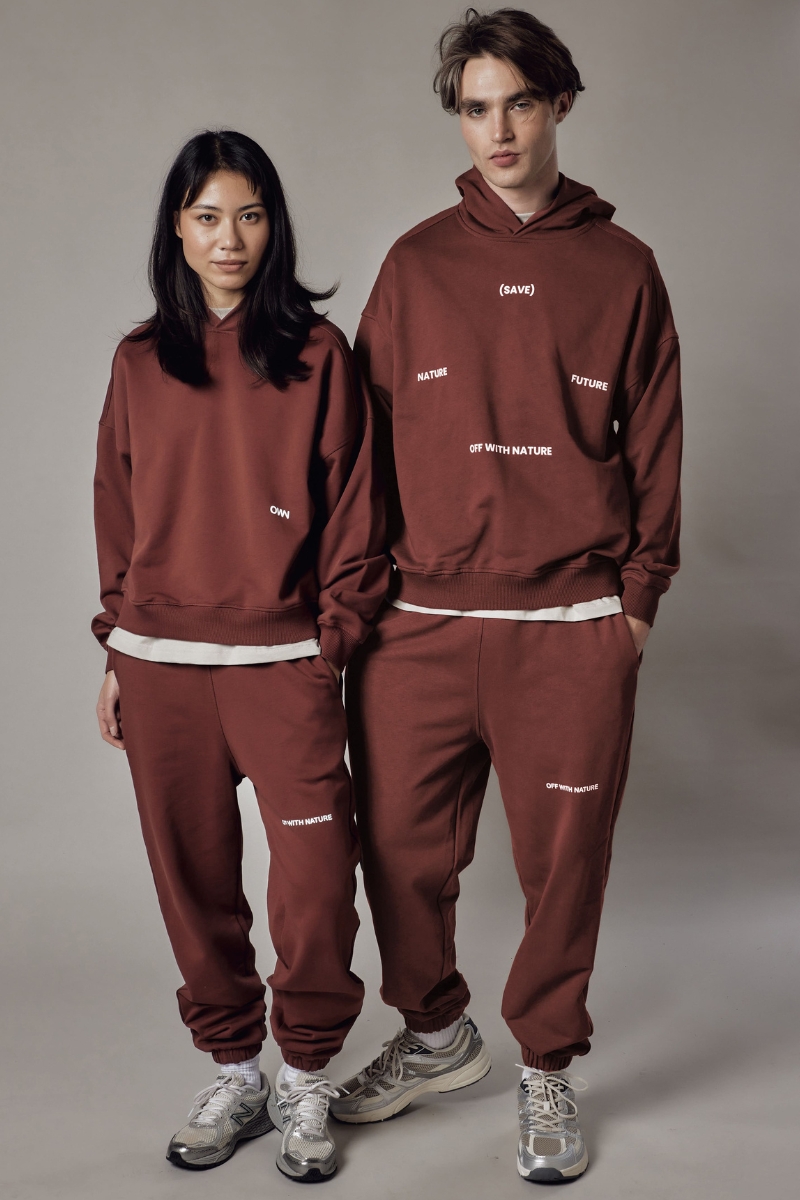 Set Felpa con Cappuccio + Joggers Loose Fit – Dusty Burnt