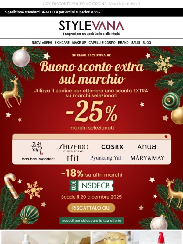 25 % di sconto sui tuoi marchi preferiti! 🛍️ Beauty of Joseon, Shiseido, COSRX