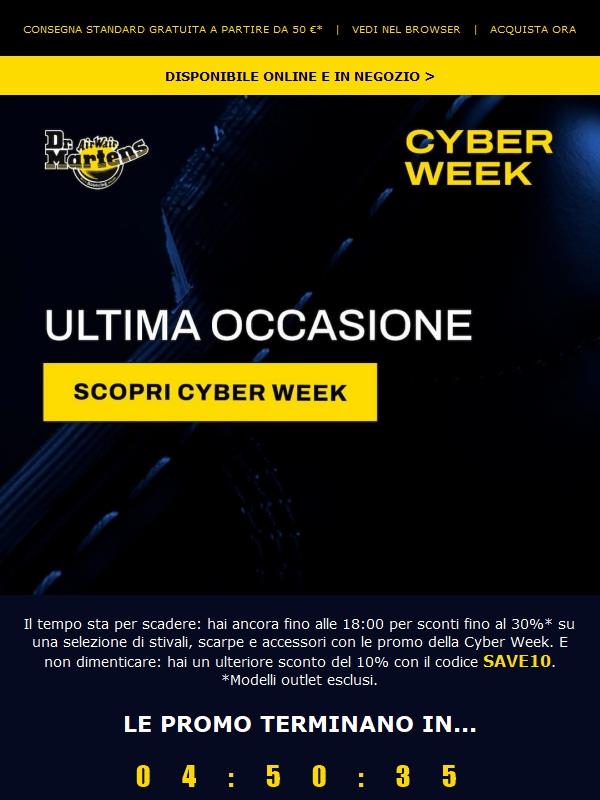 Cyber Week: termina alle 18:00