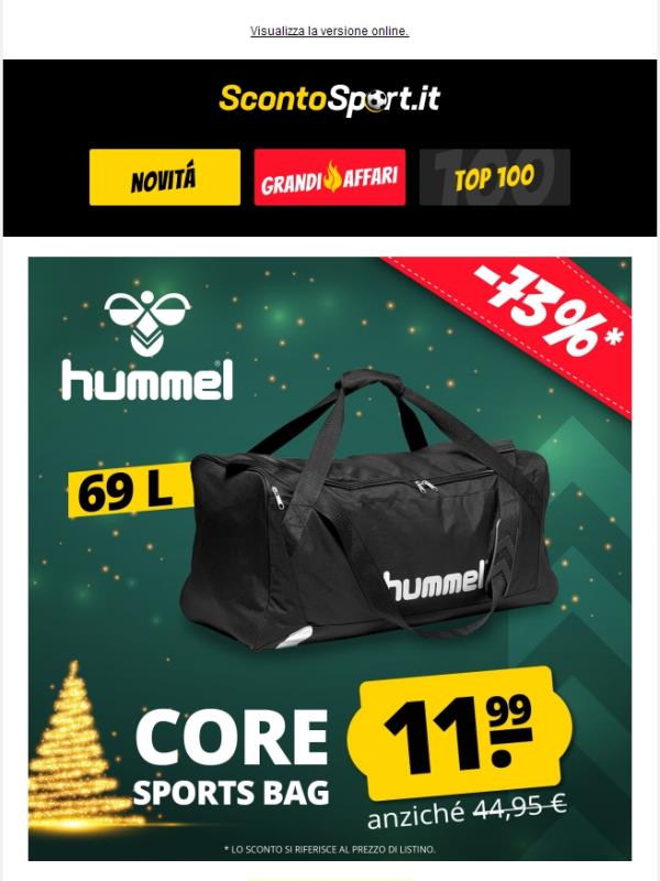 Borsa sportiva hummel Core a soli 11,99 € 🐝🤯 Sconto del 73 %!