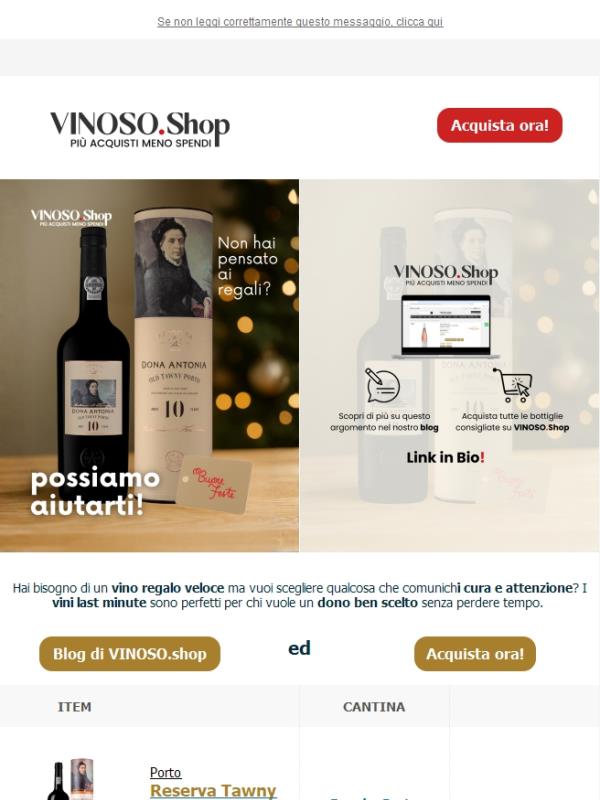 🎁 VINOSO |  il vino last minute: un regalo adatto senza confrontare decine di etichette.