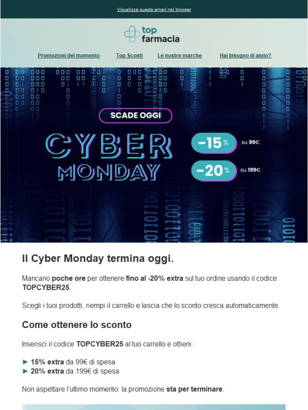 Ultimo giorno di Cyber Monday