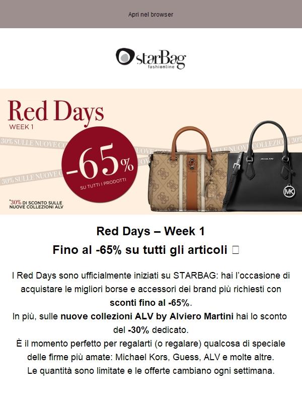 🔥 Red Days: fino al -65% di sconto su borse e accessori.