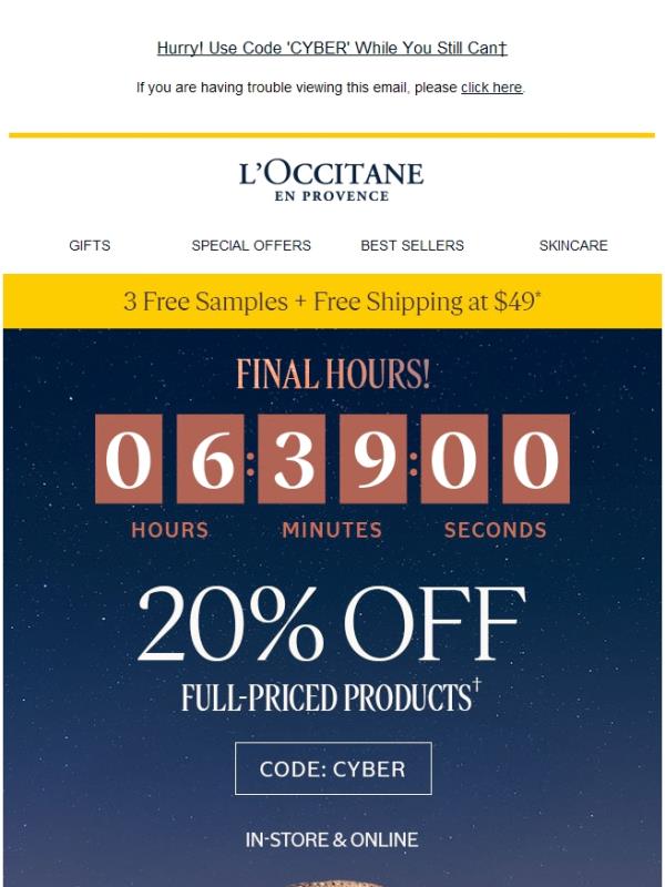 Final Hours! 20% Off Your First Order💥