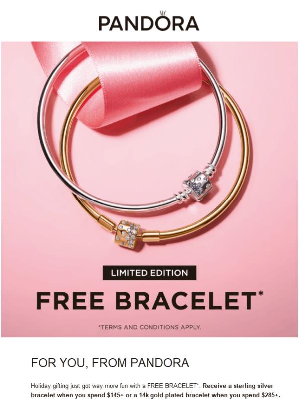 FREE BRACELET* when you spend $145+!